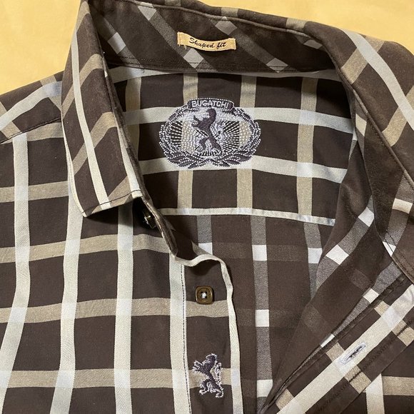 Bugatchi windowpane shirt, Shaped fit, Neck 17.5 - Picture 3 of 3